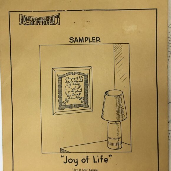 Home Needlecraft Creations Vtg Stamped Linen Embroidery Kit 'Joy of Life' Better - Picture 2 of 6
